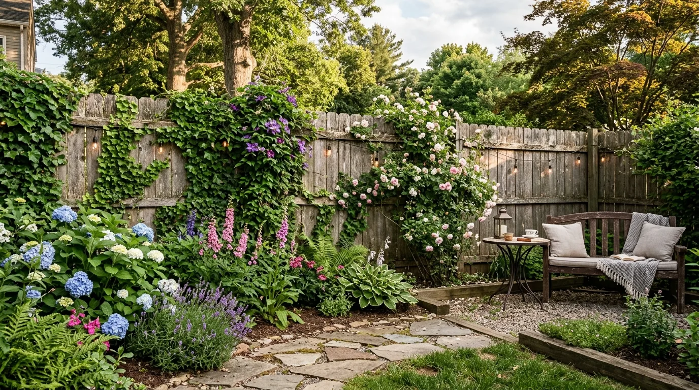 Weathered Wooden Privacy Fence